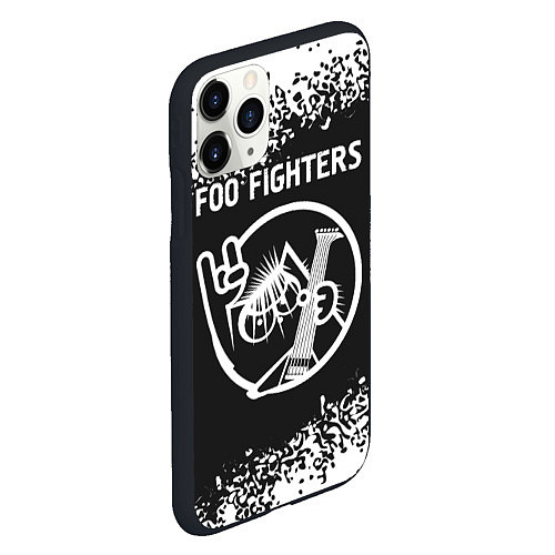 Чехол iPhone 11 Pro матовый Foo Fighters КОТ Арт / 3D-Черный – фото 2
