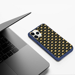 Чехол iPhone 11 Pro матовый Classic pattern, цвет: 3D-тёмно-синий — фото 2