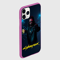 Чехол iPhone 11 Pro матовый Johnny Cyberpunk2077, цвет: 3D-фиолетовый — фото 2