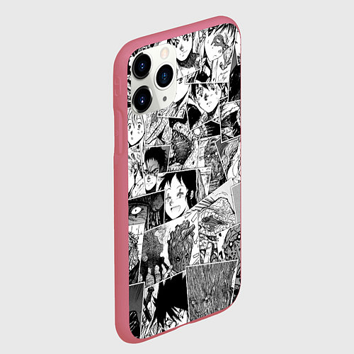 Чехол iPhone 11 Pro матовый Дорохэдоро pattern / 3D-Малиновый – фото 2