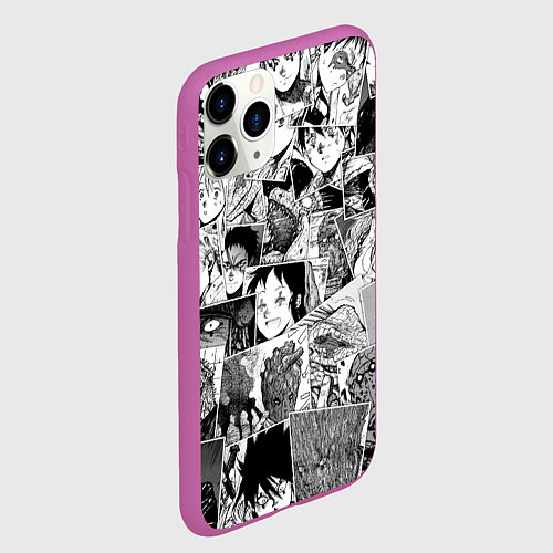 Чехол iPhone 11 Pro матовый Дорохэдоро pattern / 3D-Фиолетовый – фото 2