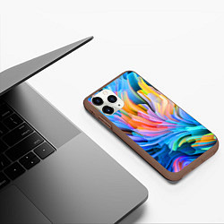 Чехол iPhone 11 Pro матовый Красочный абстрактный паттерн Лето Colorful Abstra, цвет: 3D-коричневый — фото 2