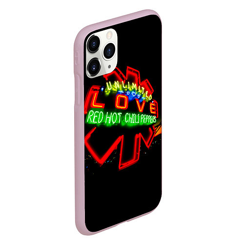 Чехол iPhone 11 Pro матовый Unlimited Love - Red Hot Chili Peppers / 3D-Розовый – фото 2