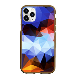 Чехол iPhone 11 Pro матовый Абстрактный цветной узор из треугольников Abstract, цвет: 3D-коричневый