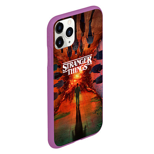 Чехол iPhone 11 Pro матовый Stranger Things 4 Измерения / 3D-Фиолетовый – фото 2