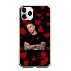 Чехол iPhone 11 Pro матовый Егор крид egor kreed сердечки, цвет: 3D-салатовый