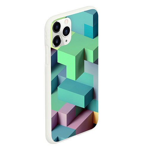 Чехол iPhone 11 Pro матовый GEOMETRIC SHAPES / 3D-Белый – фото 2