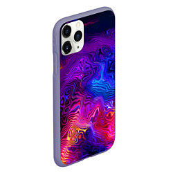 Чехол iPhone 11 Pro матовый Цветные неоновые разводы на воде Авангард Colored, цвет: 3D-серый — фото 2