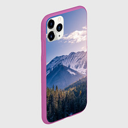 Чехол iPhone 11 Pro матовый Горы Лес Солнце, цвет: 3D-фиолетовый — фото 2