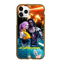 Чехол iPhone 11 Pro матовый Cyberpunk2077 Johnny Vi girl