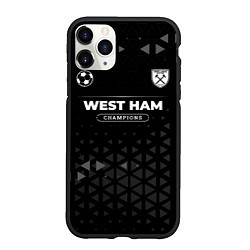 Чехол iPhone 11 Pro матовый West Ham Champions Uniform, цвет: 3D-черный