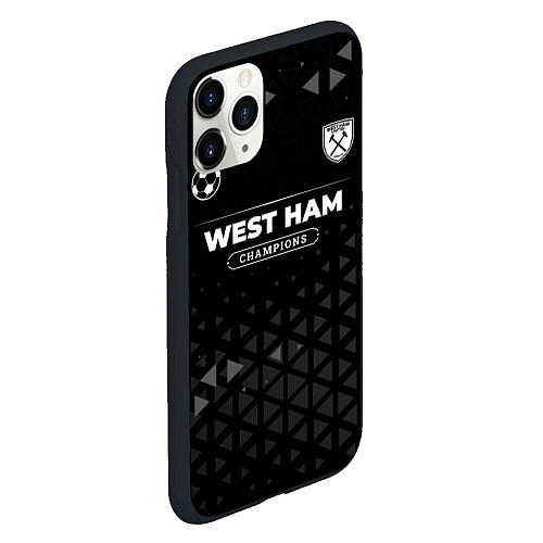 Чехол iPhone 11 Pro матовый West Ham Champions Uniform / 3D-Черный – фото 2