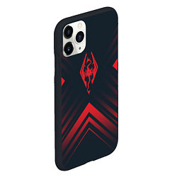 Чехол iPhone 11 Pro матовый Красный Символ Skyrim на темном фоне со стрелками, цвет: 3D-черный — фото 2