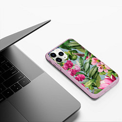 Чехол iPhone 11 Pro матовый Цветы Эдема, цвет: 3D-розовый — фото 2