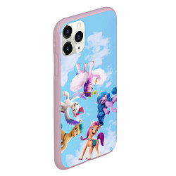 Чехол iPhone 11 Pro матовый My Little Pony летают в облаках, цвет: 3D-розовый — фото 2