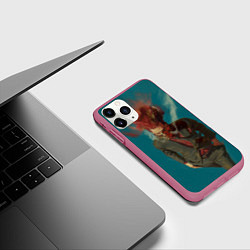 Чехол iPhone 11 Pro матовый Эн art, цвет: 3D-малиновый — фото 2