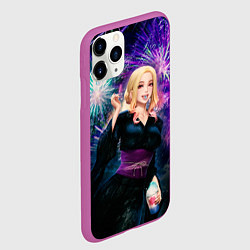 Чехол iPhone 11 Pro матовый МАРИН КИТАГАВА ПРАЗДНИК ФЕЙВЕРКОВ, цвет: 3D-фиолетовый — фото 2