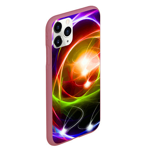 Чехол iPhone 11 Pro матовый Галактическое звёздное пространство Galactic Star / 3D-Малиновый – фото 2