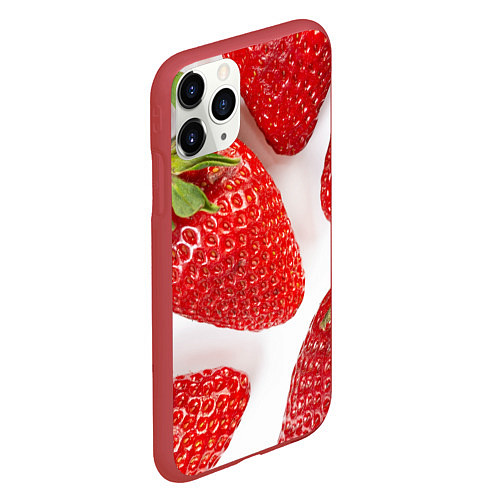 Чехол iPhone 11 Pro матовый Strawberries / 3D-Красный – фото 2