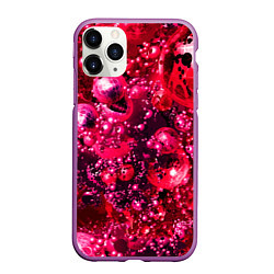 Чехол iPhone 11 Pro матовый ВОЗДУШНО КРАСНЫЕ ШАРЫ, цвет: 3D-фиолетовый