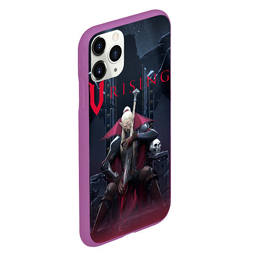 Чехол iPhone 11 Pro матовый Вампир на троне V Rising / 3D-Фиолетовый – фото 2