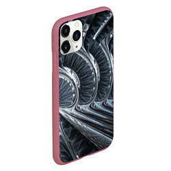 Чехол iPhone 11 Pro матовый Фрактальный абстрактный паттерн Броня Fractal Abst, цвет: 3D-малиновый — фото 2