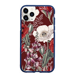 Чехол iPhone 11 Pro матовый Цветы Красного Мака, цвет: 3D-тёмно-синий