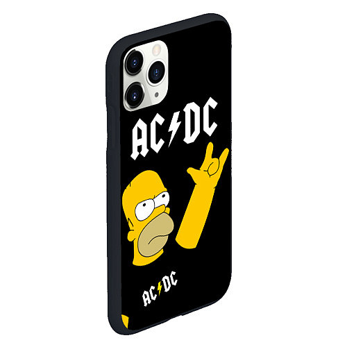 Чехол iPhone 11 Pro матовый AC DC ГОМЕР СИМПСОН SIMPSONS / 3D-Черный – фото 2