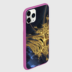 Чехол iPhone 11 Pro матовый Фрактальная футуристическая композиция Абстракция, цвет: 3D-фиолетовый — фото 2