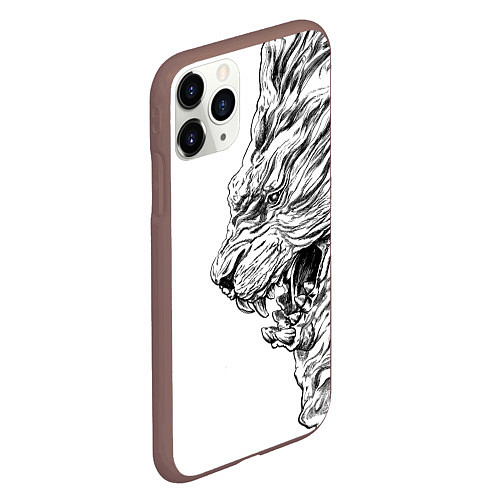 Чехол iPhone 11 Pro матовый LION pride / 3D-Коричневый – фото 2