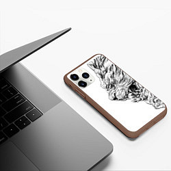 Чехол iPhone 11 Pro матовый LION pride, цвет: 3D-коричневый — фото 2