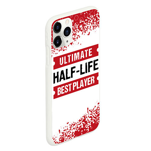 Чехол iPhone 11 Pro матовый Half-Life: красные таблички Best Player и Ultimate / 3D-Белый – фото 2