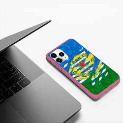 Чехол iPhone 11 Pro матовый ВДВ РАЗОРВАННАЯ ТКАНЬ, цвет: 3D-малиновый — фото 2