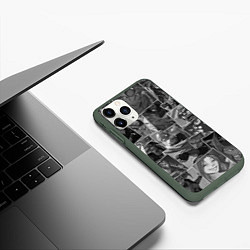 Чехол iPhone 11 Pro матовый Дота 2 паттерн, цвет: 3D-темно-зеленый — фото 2