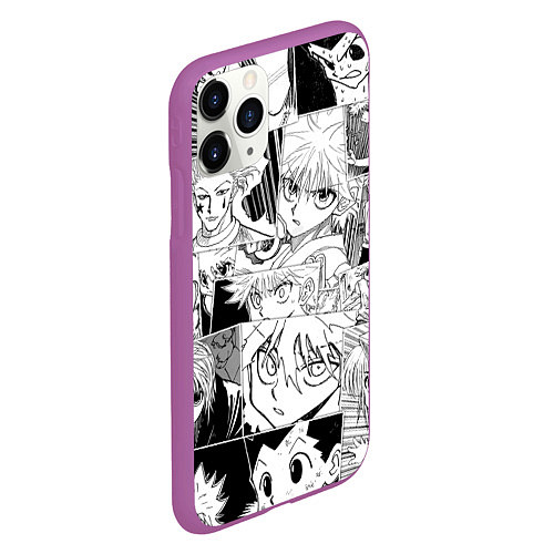 Чехол iPhone 11 Pro матовый Hunter x Hunter pattern / 3D-Фиолетовый – фото 2