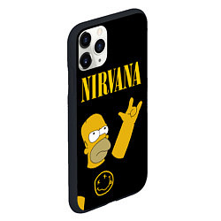 Чехол iPhone 11 Pro матовый NIRVANA ГОМЕР СИМПСОН, SIMPSONS, цвет: 3D-черный — фото 2