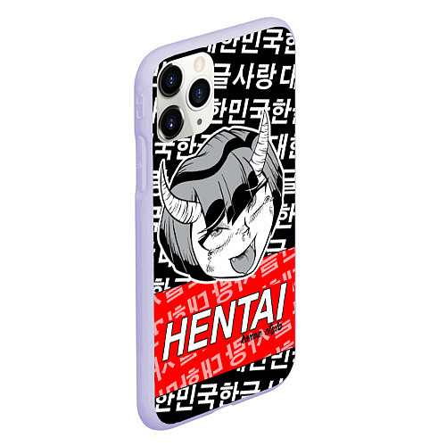 Чехол iPhone 11 Pro матовый HENTAI AHEGAO ХЕНТАЙ АХЭГАО / 3D-Светло-сиреневый – фото 2