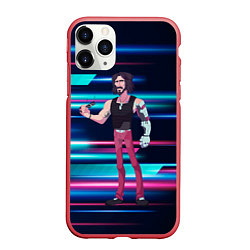 Чехол iPhone 11 Pro матовый Johnny Джонни Cyberpunk, цвет: 3D-красный