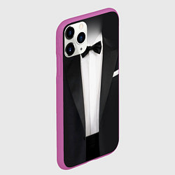 Чехол iPhone 11 Pro матовый Смокинг жениха с бабочкой, цвет: 3D-фиолетовый — фото 2