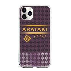 Чехол iPhone 11 Pro матовый Аратаки Итто Arataki Itto Elements Genshin Impact, цвет: 3D-белый