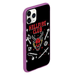 Чехол iPhone 11 Pro матовый HELLFIRE CLUB STRANGER THINGS, цвет: 3D-фиолетовый — фото 2