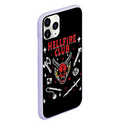 Чехол iPhone 11 Pro матовый HELLFIRE CLUB STRANGER THINGS, цвет: 3D-светло-сиреневый — фото 2