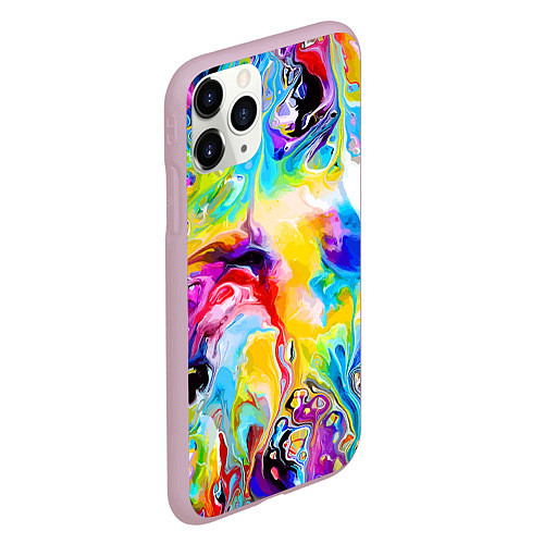 Чехол iPhone 11 Pro матовый Неоновые всплески красок Лето Neon splashes of col / 3D-Розовый – фото 2