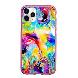 Чехол iPhone 11 Pro матовый Неоновые всплески красок Лето Neon splashes of col