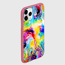 Чехол iPhone 11 Pro матовый Неоновые всплески красок Лето Neon splashes of col, цвет: 3D-малиновый — фото 2