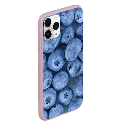 Чехол iPhone 11 Pro матовый Голубика - фон / 3D-Розовый – фото 2