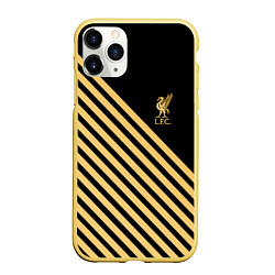 Чехол iPhone 11 Pro матовый Liverpool ливерпуль полосы, цвет: 3D-желтый