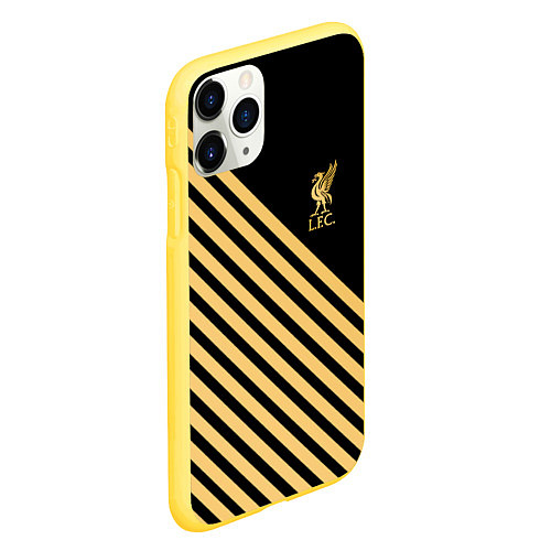 Чехол iPhone 11 Pro матовый Liverpool ливерпуль полосы / 3D-Желтый – фото 2