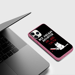 Чехол iPhone 11 Pro матовый Sawn people, цвет: 3D-малиновый — фото 2