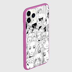 Чехол iPhone 11 Pro матовый Токийские мстители паттерн, цвет: 3D-фиолетовый — фото 2